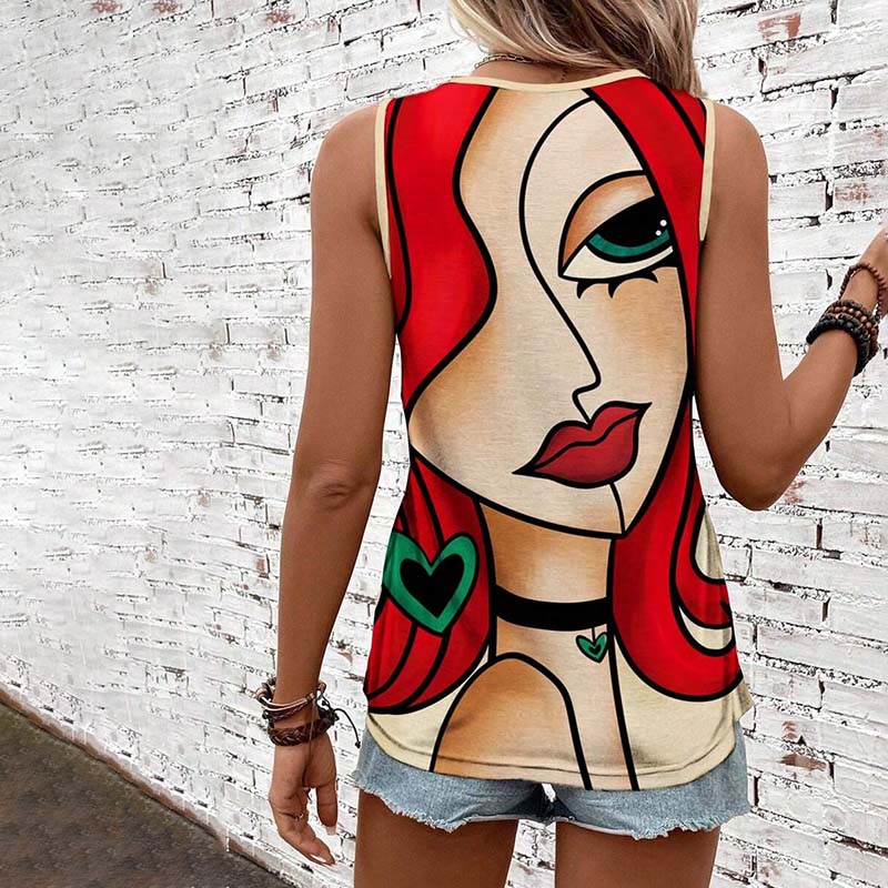 Casual Tank Top with Abstract Print