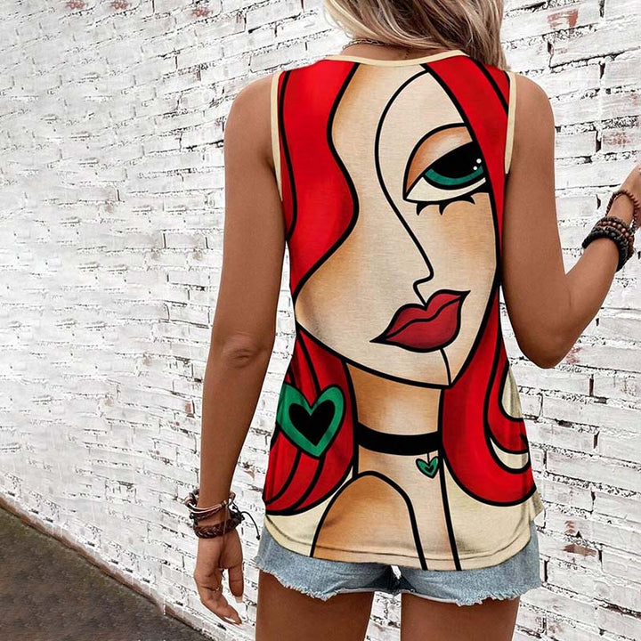 Casual Tank Top with Abstract Print