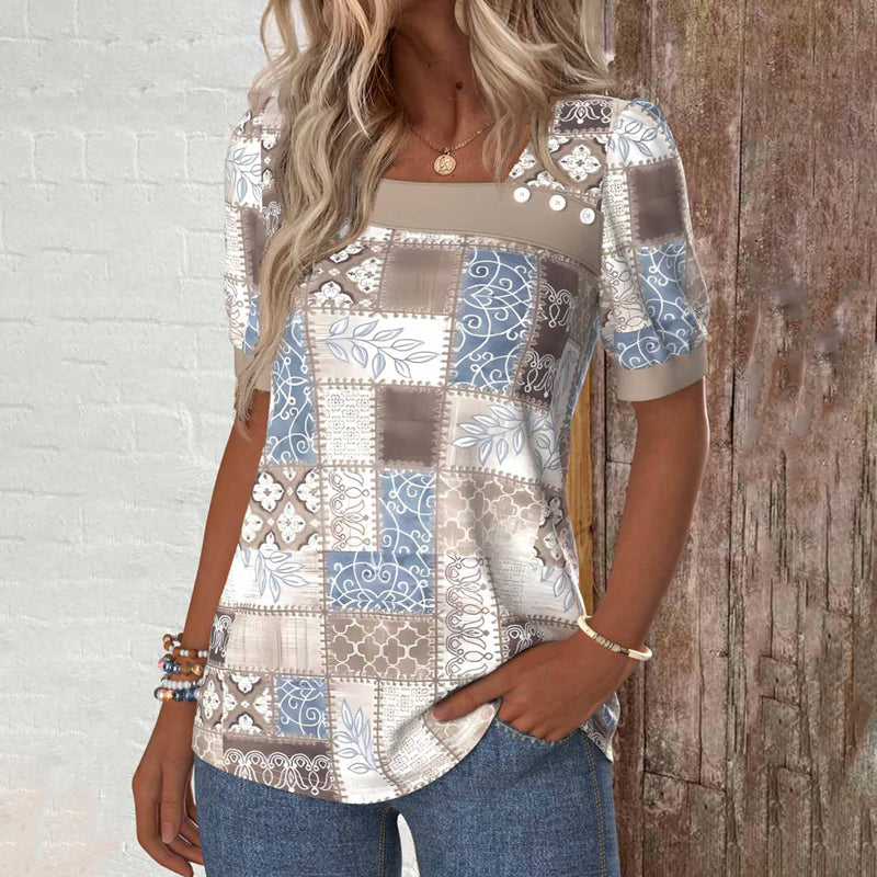 Vintage Blouse with Ethnic Print