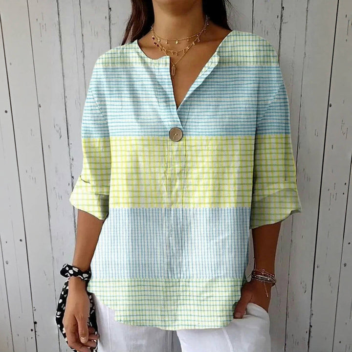 Casual Blouse with Colourblocking