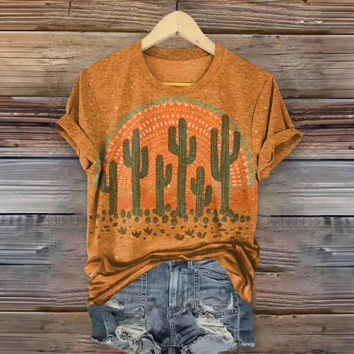 Casual Cactus Print T-shirt