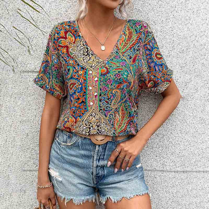 Vintage T-Shirt with Ethnic Print