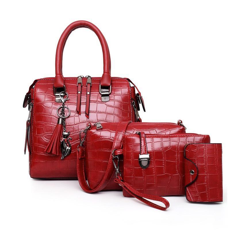 Olivia™ Classic Elegance | Modern 4-Piece Leather Bag Set