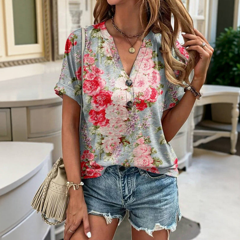 Vintage Floral Print Blouse