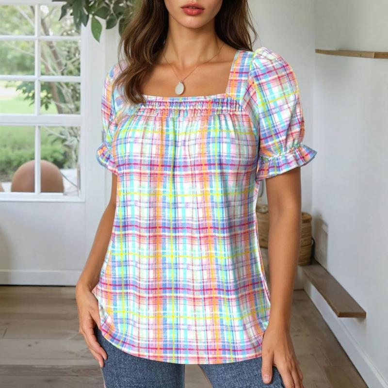 Colorful Plaid Blouse