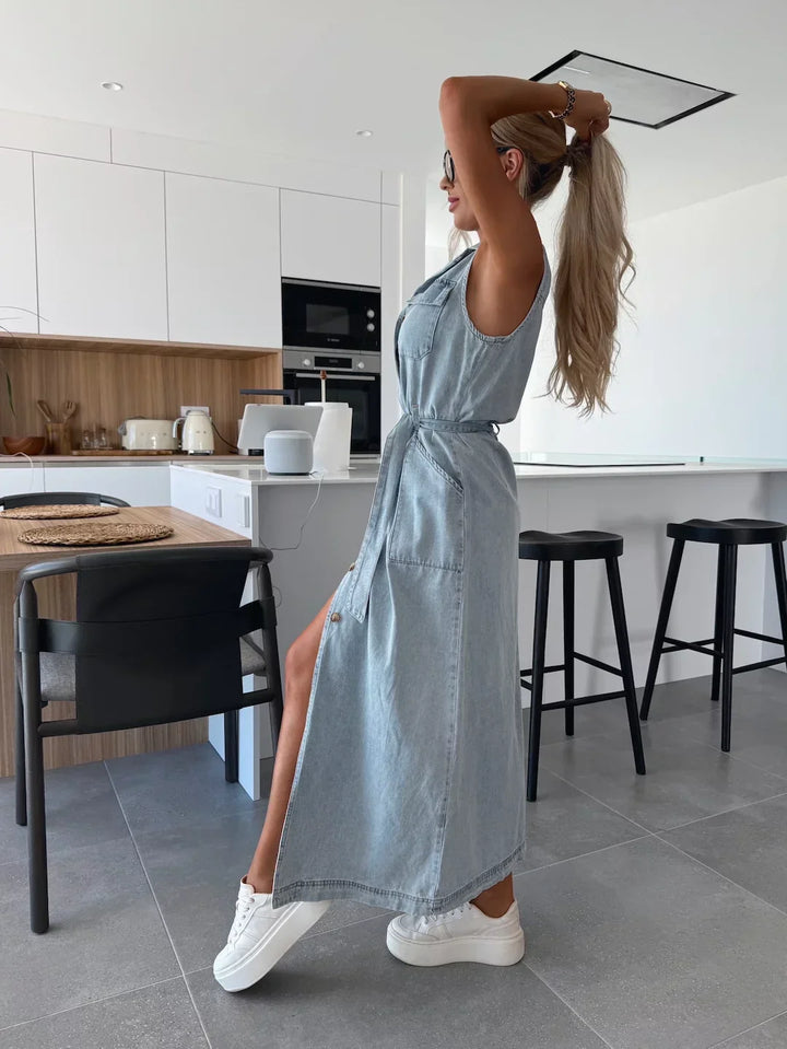 Isabelle | Long denim dress