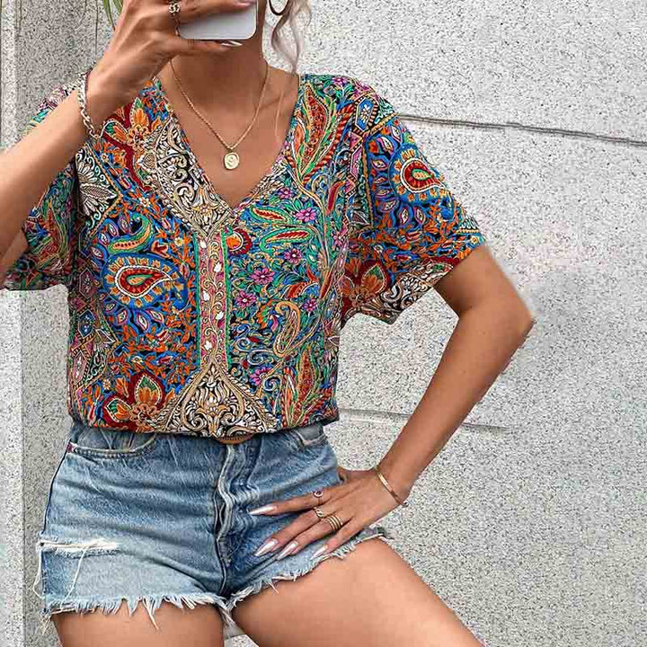 Vintage T-Shirt with Ethnic Print