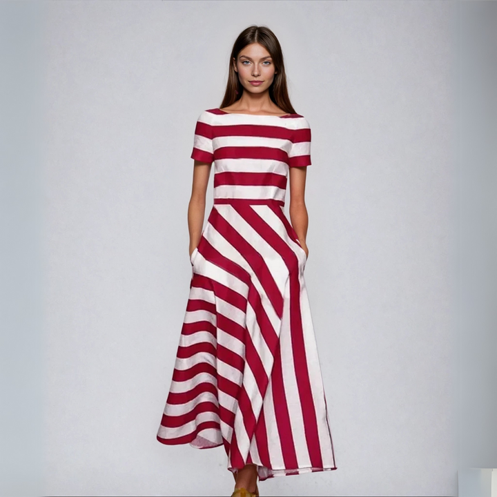 Natalia | Handmade striped long dress