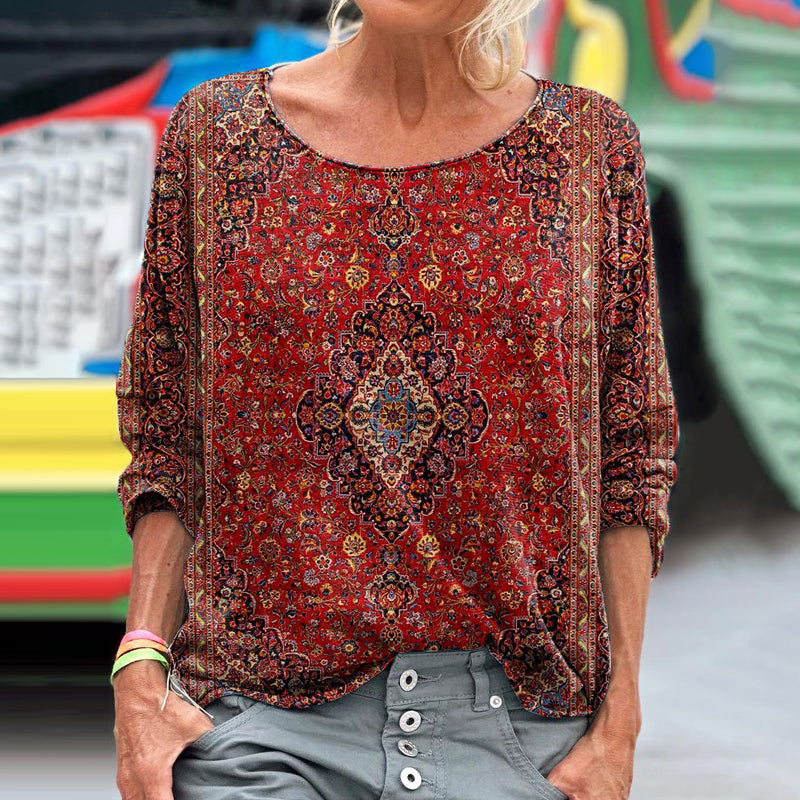 Vintage T-Shirt with Ethnic Print