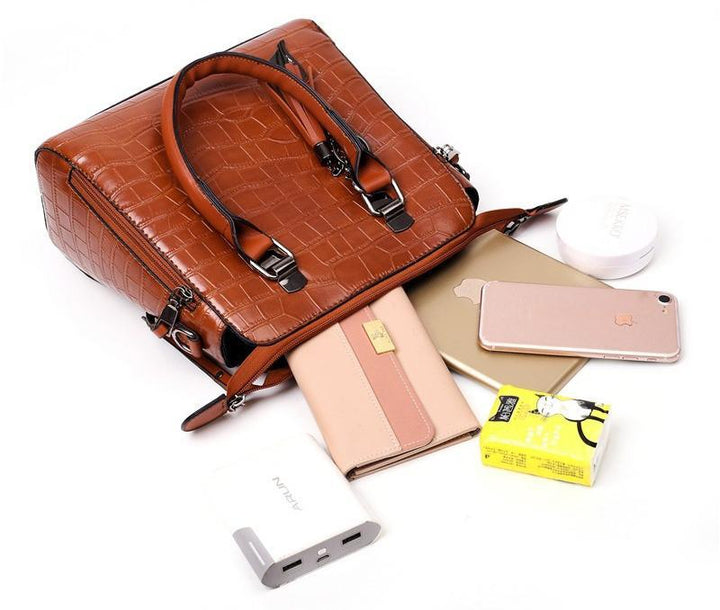 Olivia™ Classic Elegance | Modern 4-Piece Leather Bag Set