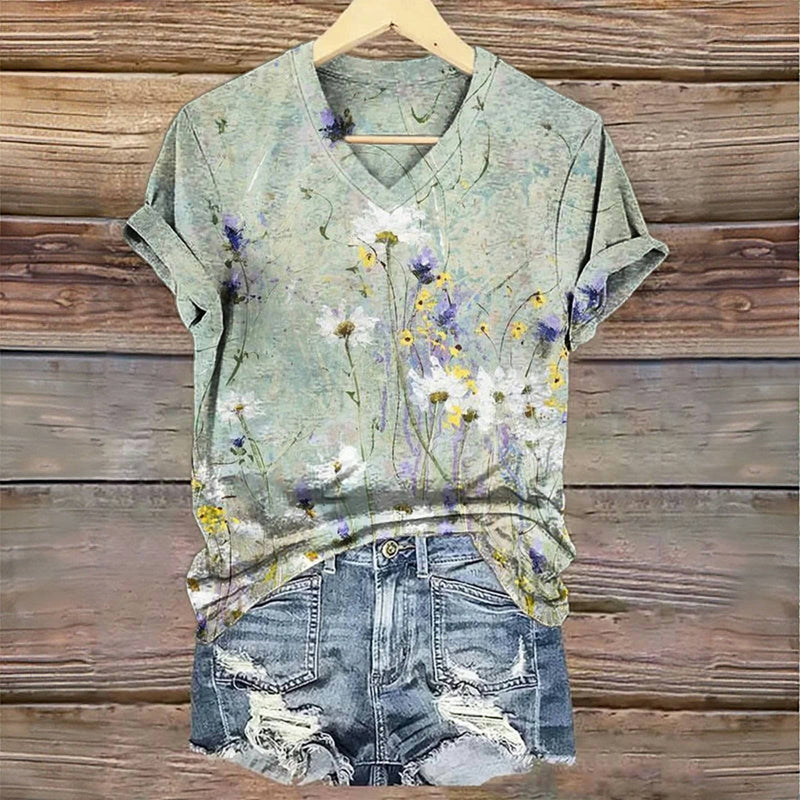Vintage Floral Print T-Shirt