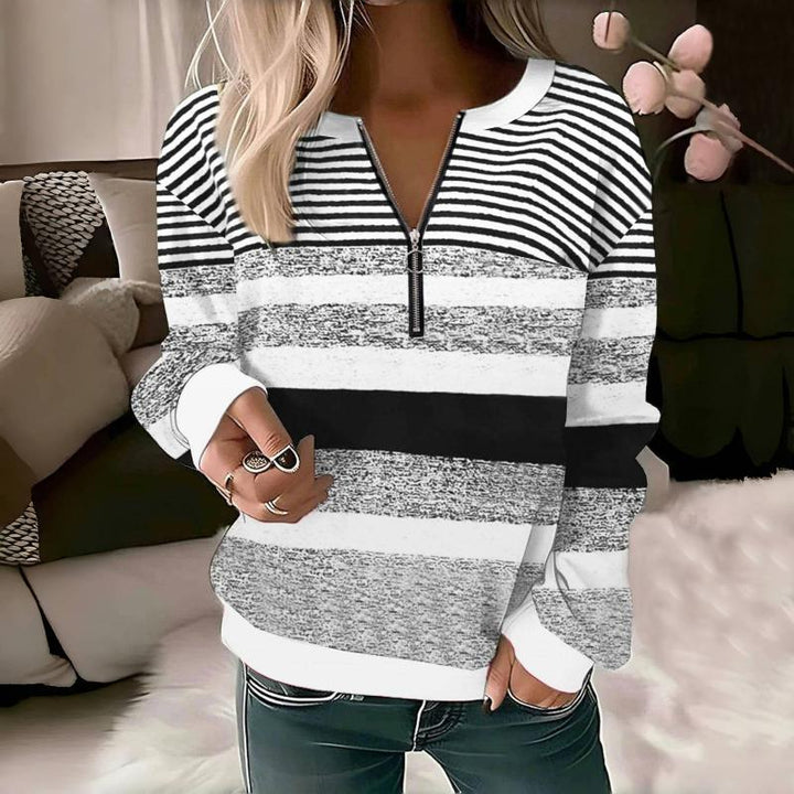 Striped Color Block Sweatshirt