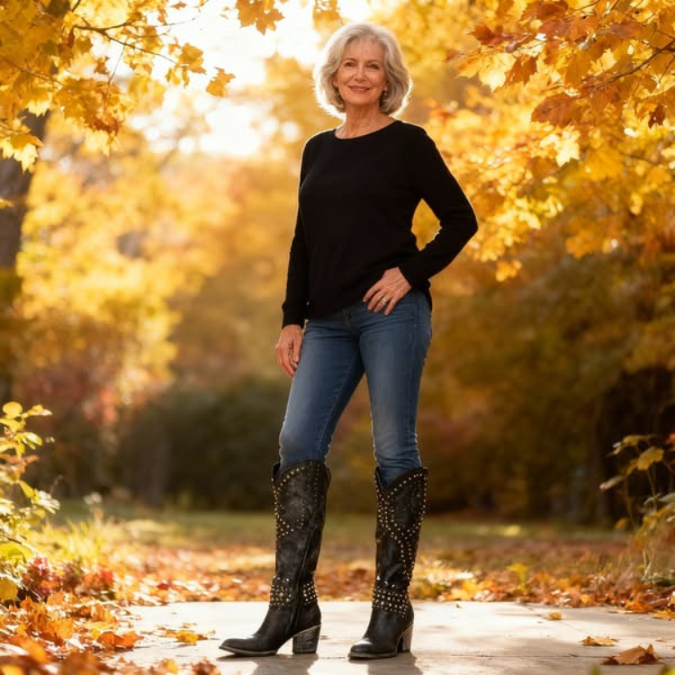 Mary | Western Knee-High Boots