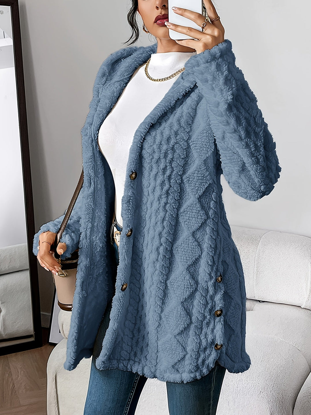 Elise | Plush Hooded Cardigan