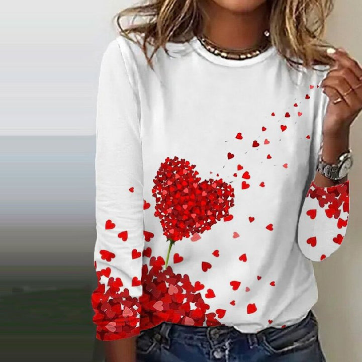 Casual T-shirt with heart print