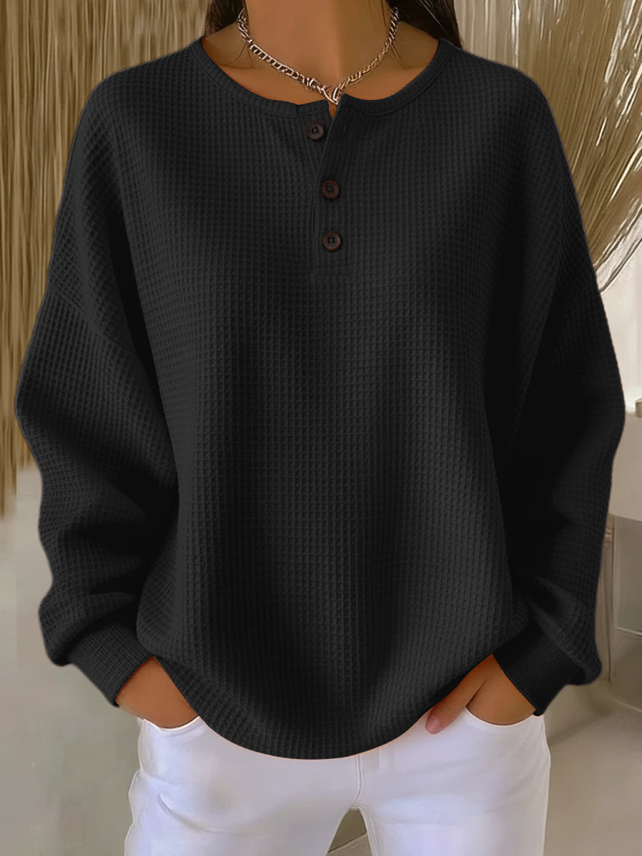 Anne | Cozy Waffle Knit Henley