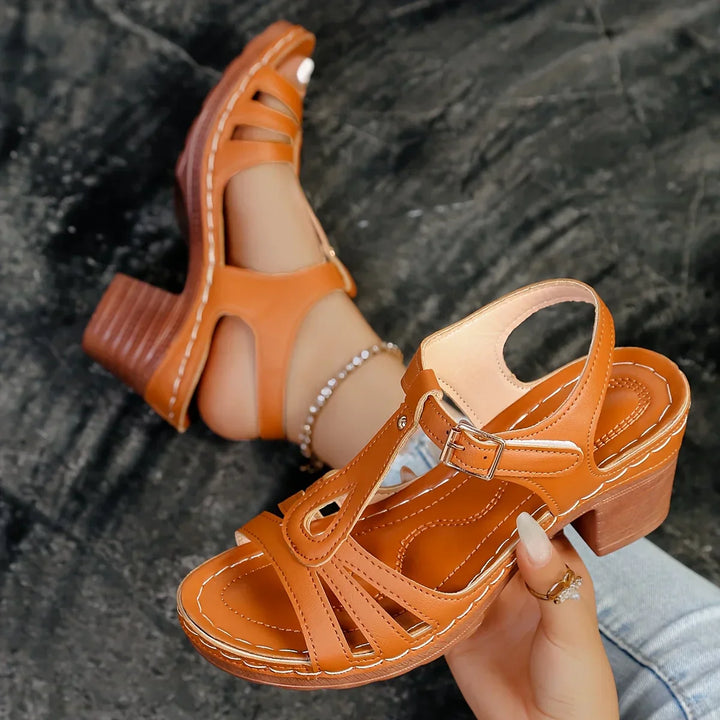 Elisa | Fashionable orthopedic sandals with thick platform sole