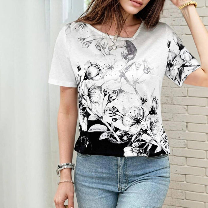 Color Block Floral T-Shirt