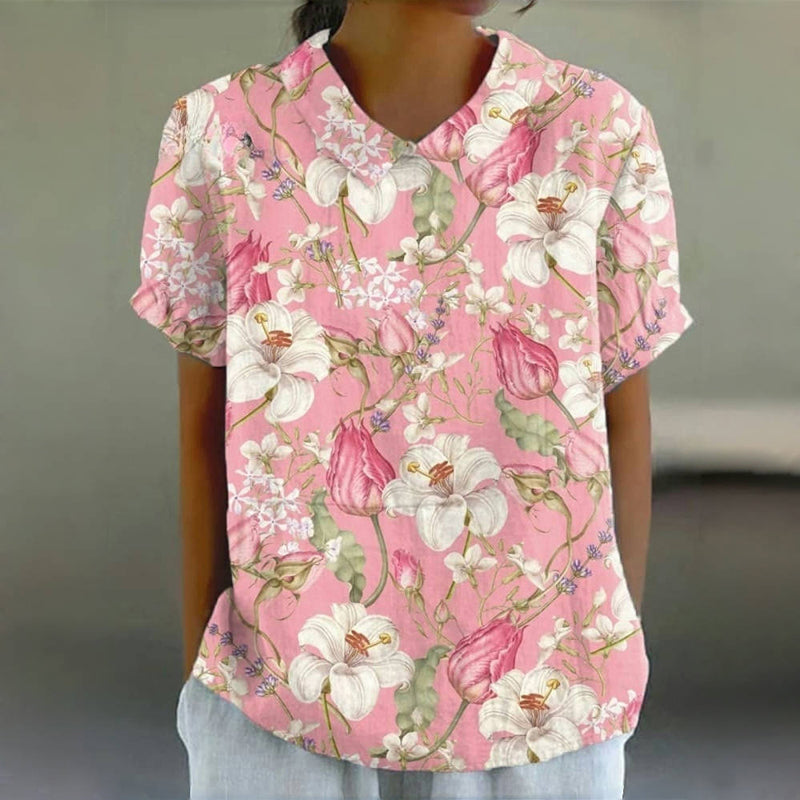 Vintage Floral Print Blouse