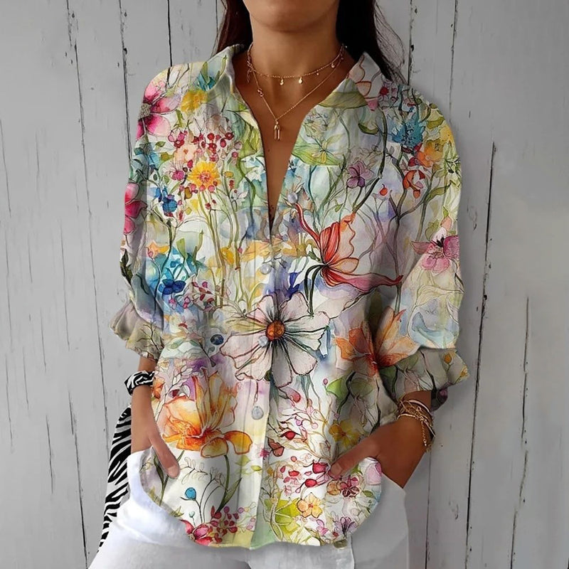 Vintage Blouse with Floral Print