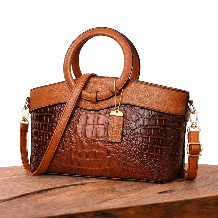Ella™ Classic Croc | Versatile Vintage Leather Bag