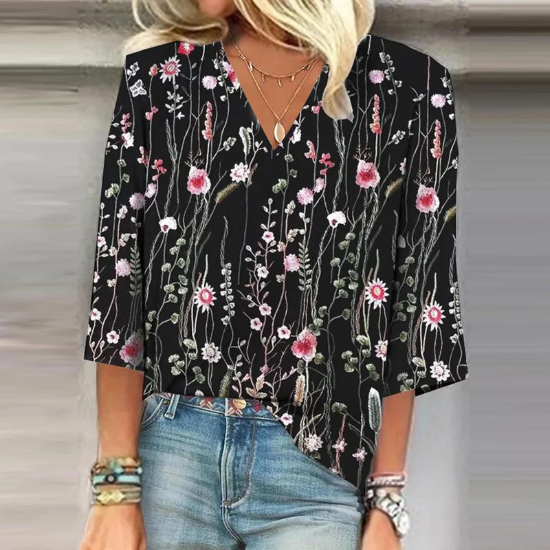 Vintage Floral Print Blouse