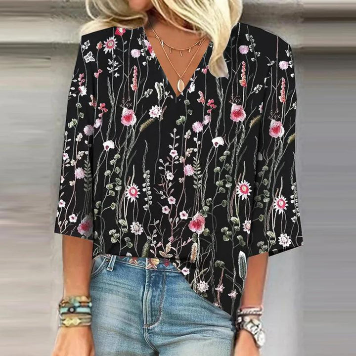 Vintage Floral Print Blouse