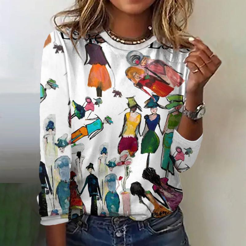 Casual T-shirt with abstract print