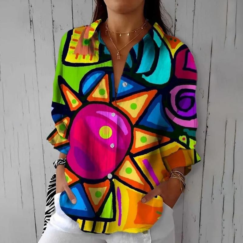 Colorful Abstract Printed Blouse