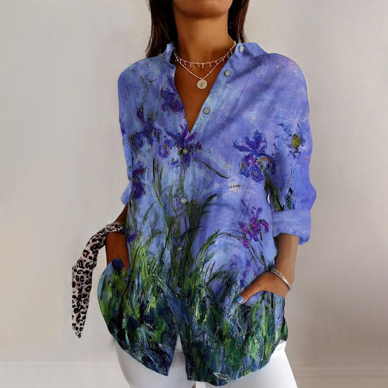 Vintage Floral Print Blouse