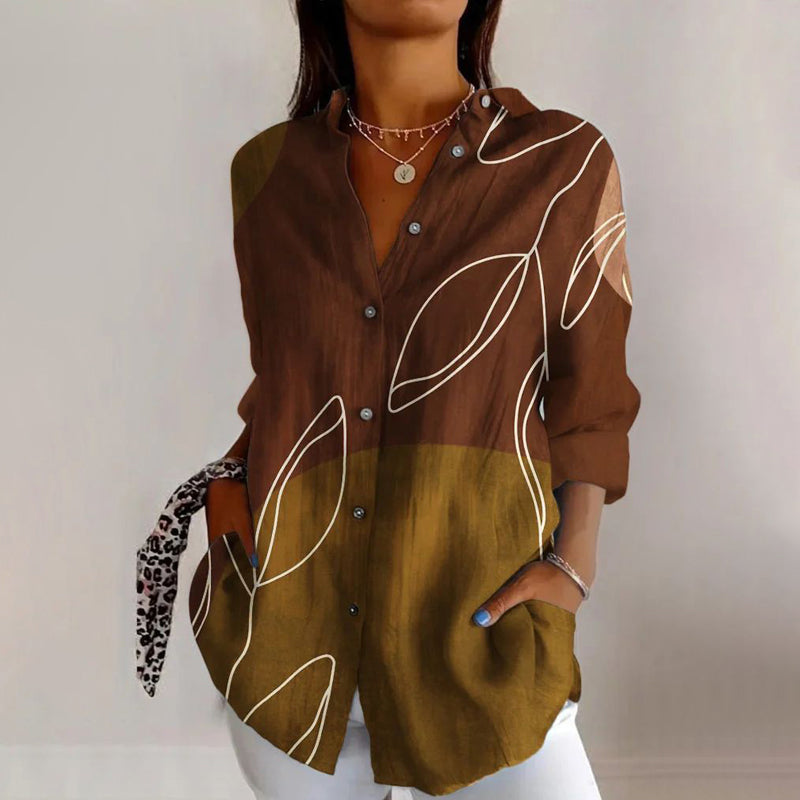 Vintage Color Block Blouse