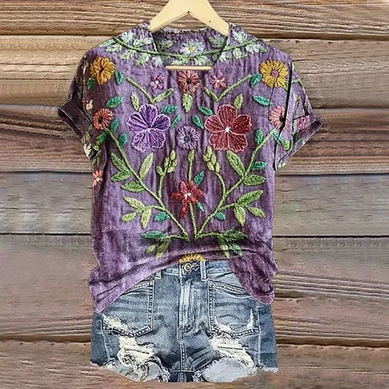 Vintage Floral Print T-Shirt