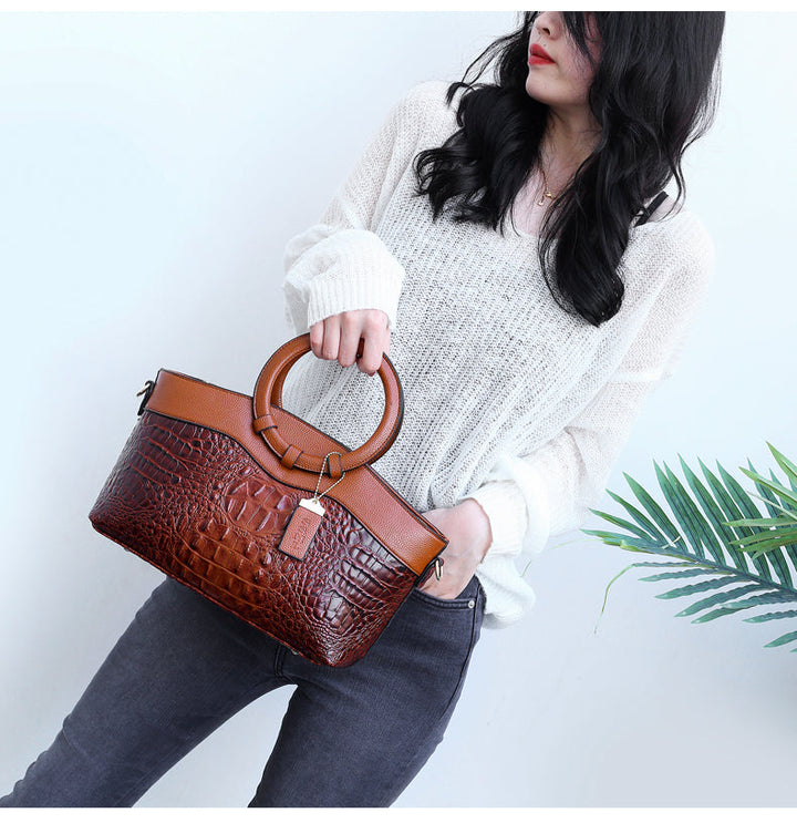 Ella™ Classic Croc | Versatile Vintage Leather Bag