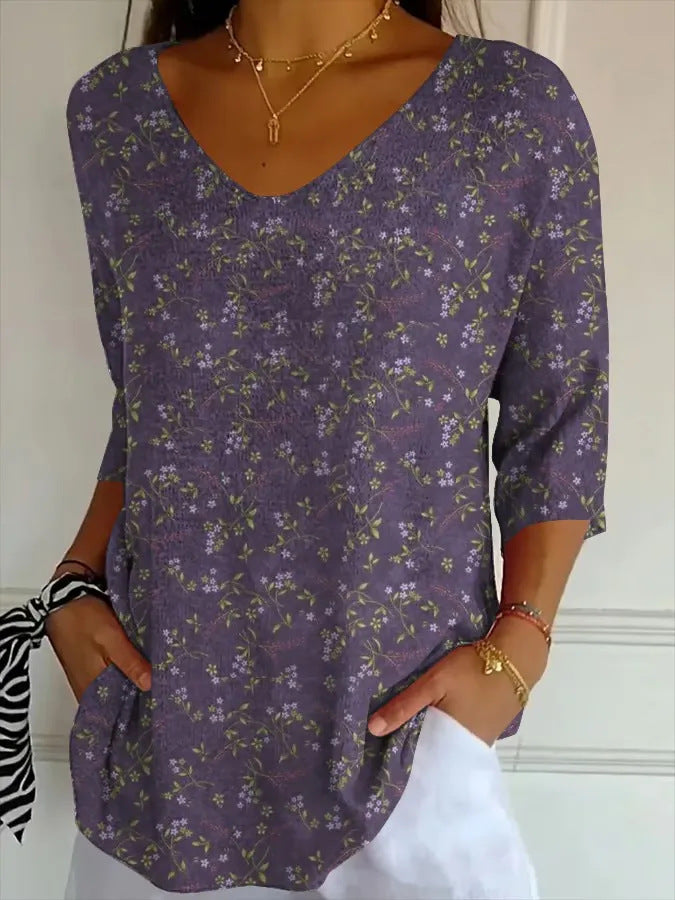 Lavender Vintage Casual T-shirt