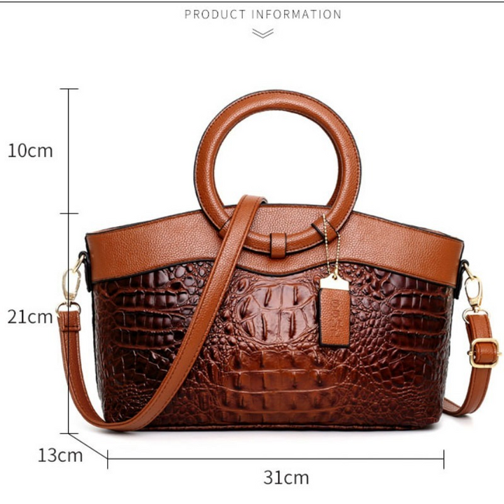 Ella™ Classic Croc | Versatile Vintage Leather Bag