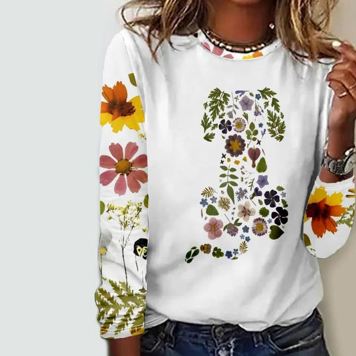 Creative T-Shirt with Floral Print
