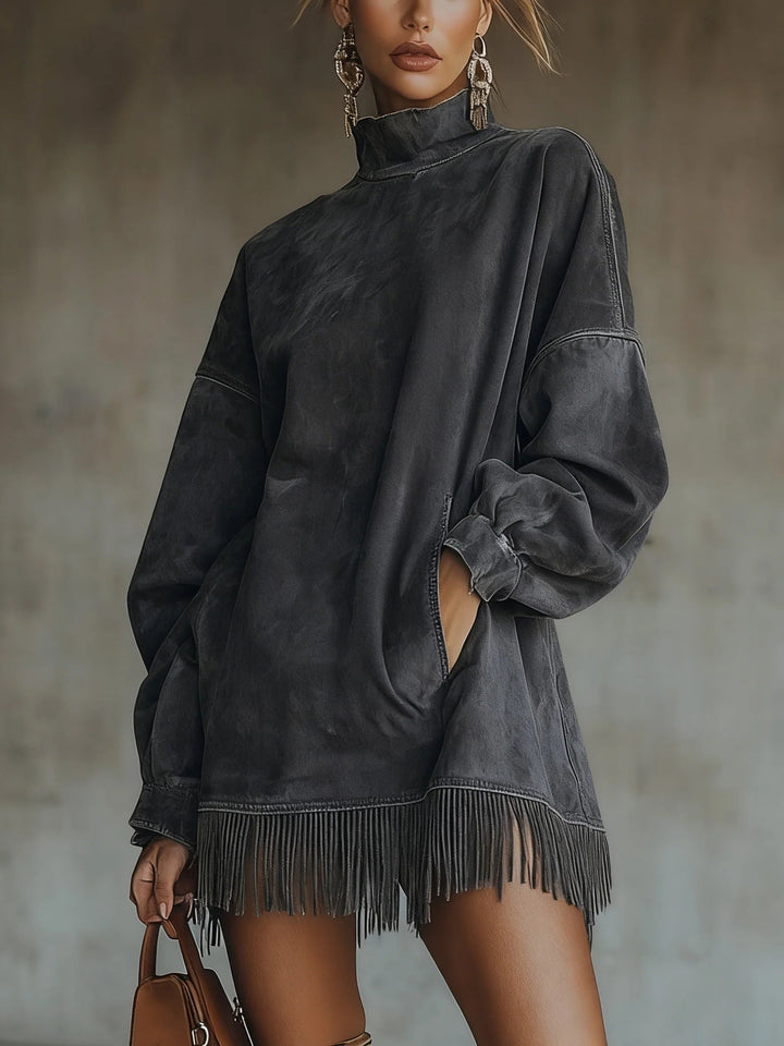 Sheri | Cozy Suede Fringe Dress