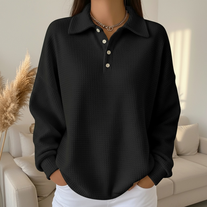 Ava | Soft Knit Polo Sweater