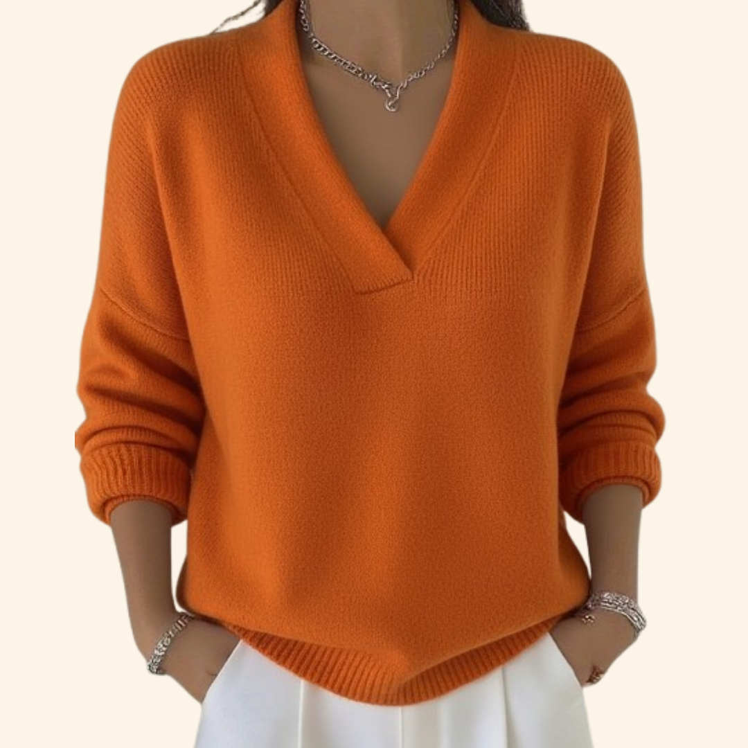 Vivian | Elegant V-Neck Knit Sweater
