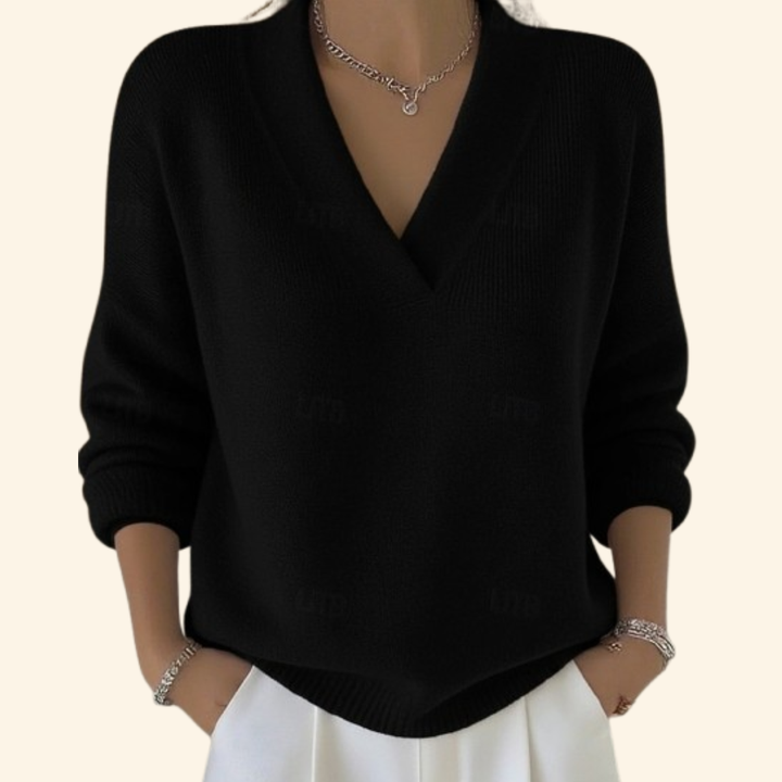 Vivian | Elegant V-Neck Knit Sweater
