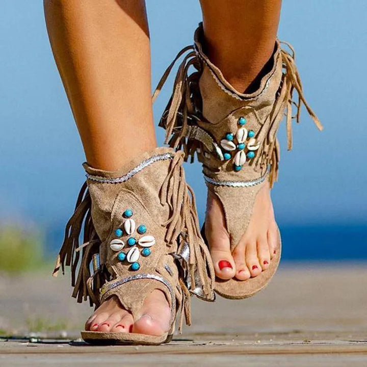 Yara™ | Boho Fringe Sandals