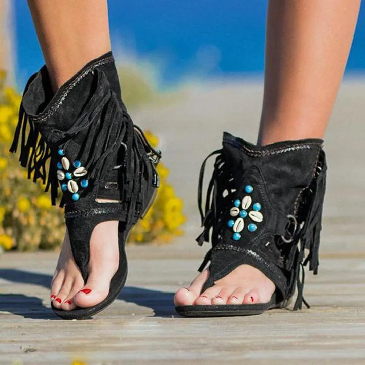 Yara™ | Boho Fringe Sandals