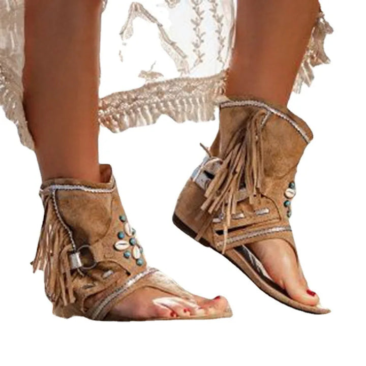 Yara™ | Boho Fringe Sandals