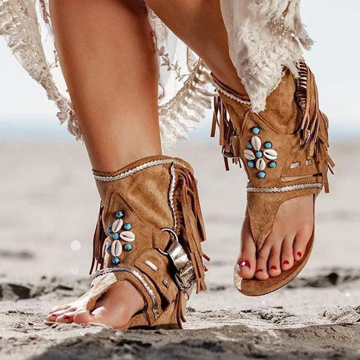 Yara™ | Boho Fringe Sandals