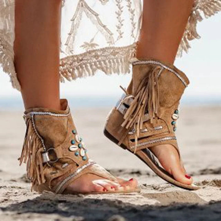Yara™ | Boho Fringe Sandals