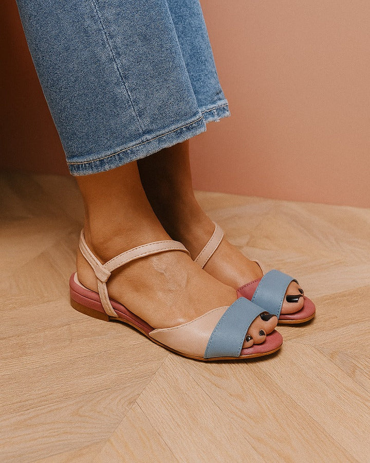 Lara™ | Pink Colorblock Sandals