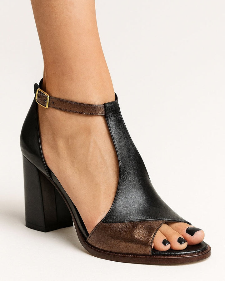 Fleur™ | Black Peep Toe Sandals