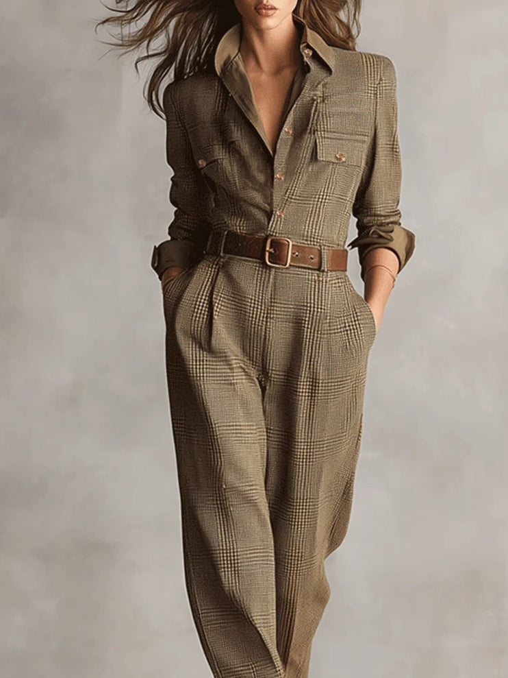 Corenne | Elegant Plaid Jumpsuit