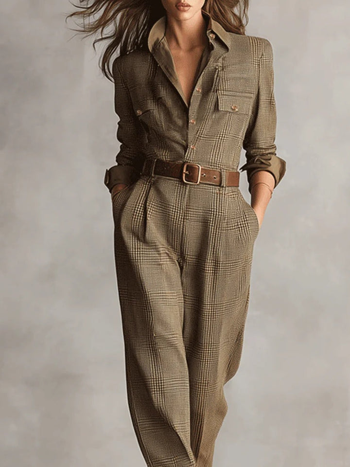 Corenne | Elegant Plaid Jumpsuit