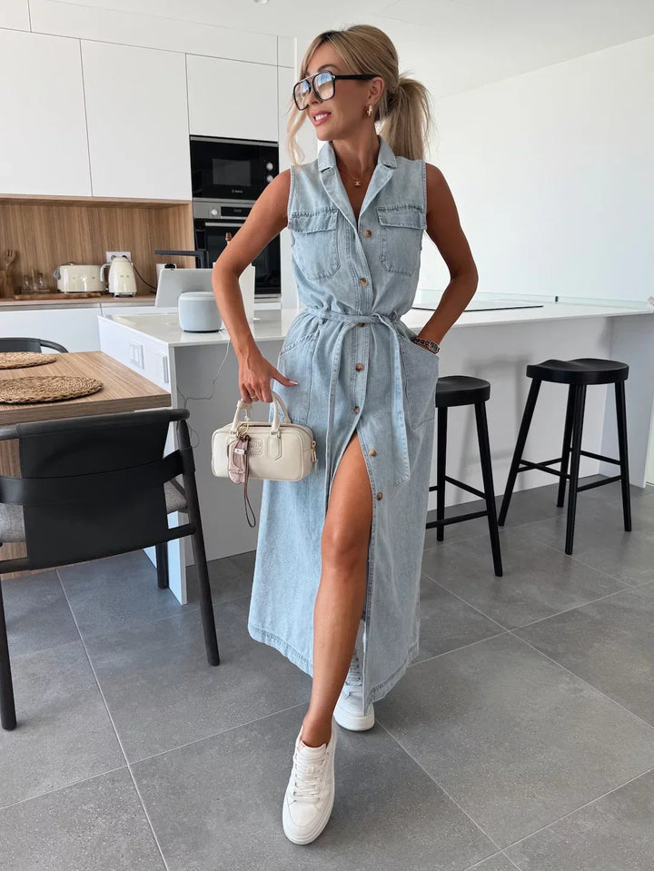 Isabelle | Long denim dress